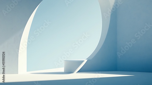 Minimalist white architectural display