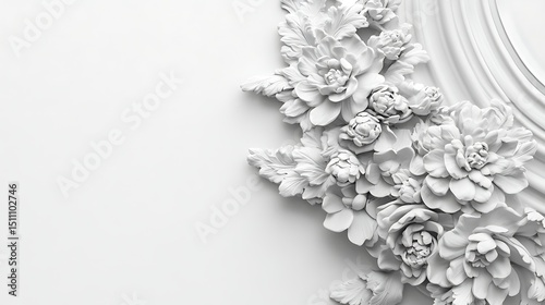 Ornate white floral molding