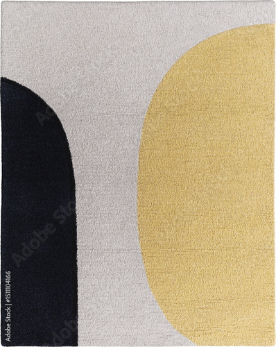 Top view of rug with geometric pattern	