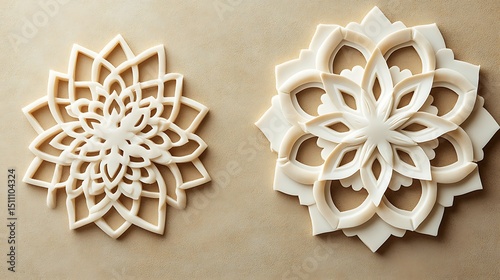 Elegant, intricate, layered pastry decorations