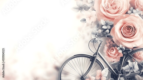 Romantic bicycle and flowers