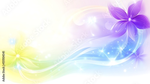Pastel flowers on flowing background