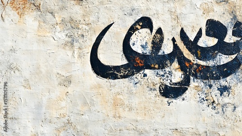 Arabic calligraphy on textured wall