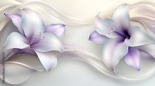 Elegant lilies in flowing fabric
