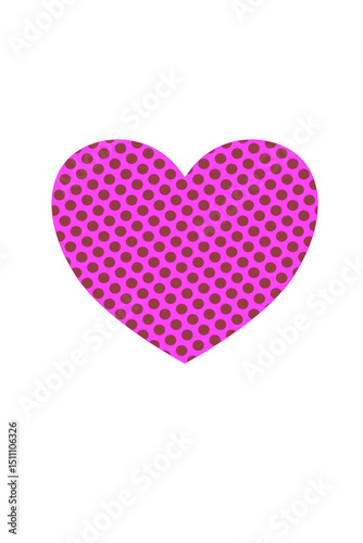 pink heart on white background