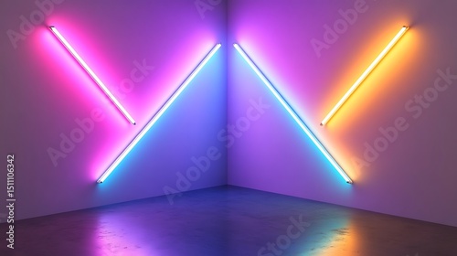 Neon lights create a vibrant corner