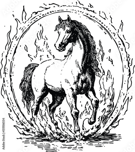 black horse vector illustration