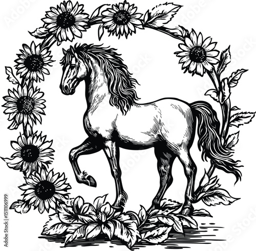 Wallpaper Mural horse vector illustration Torontodigital.ca