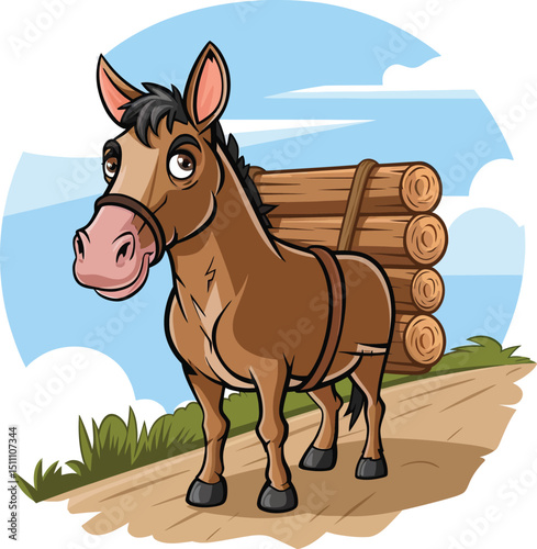 create cartoon a illustrator vector Mule