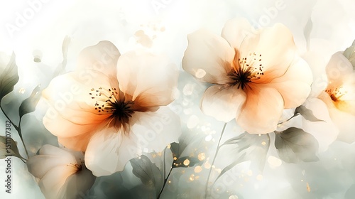 Delicate floral art print