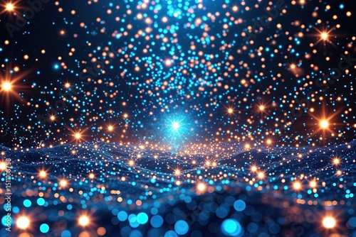 Vibrant Deep Sea Energy Particle Background with Stunning Light Patterns