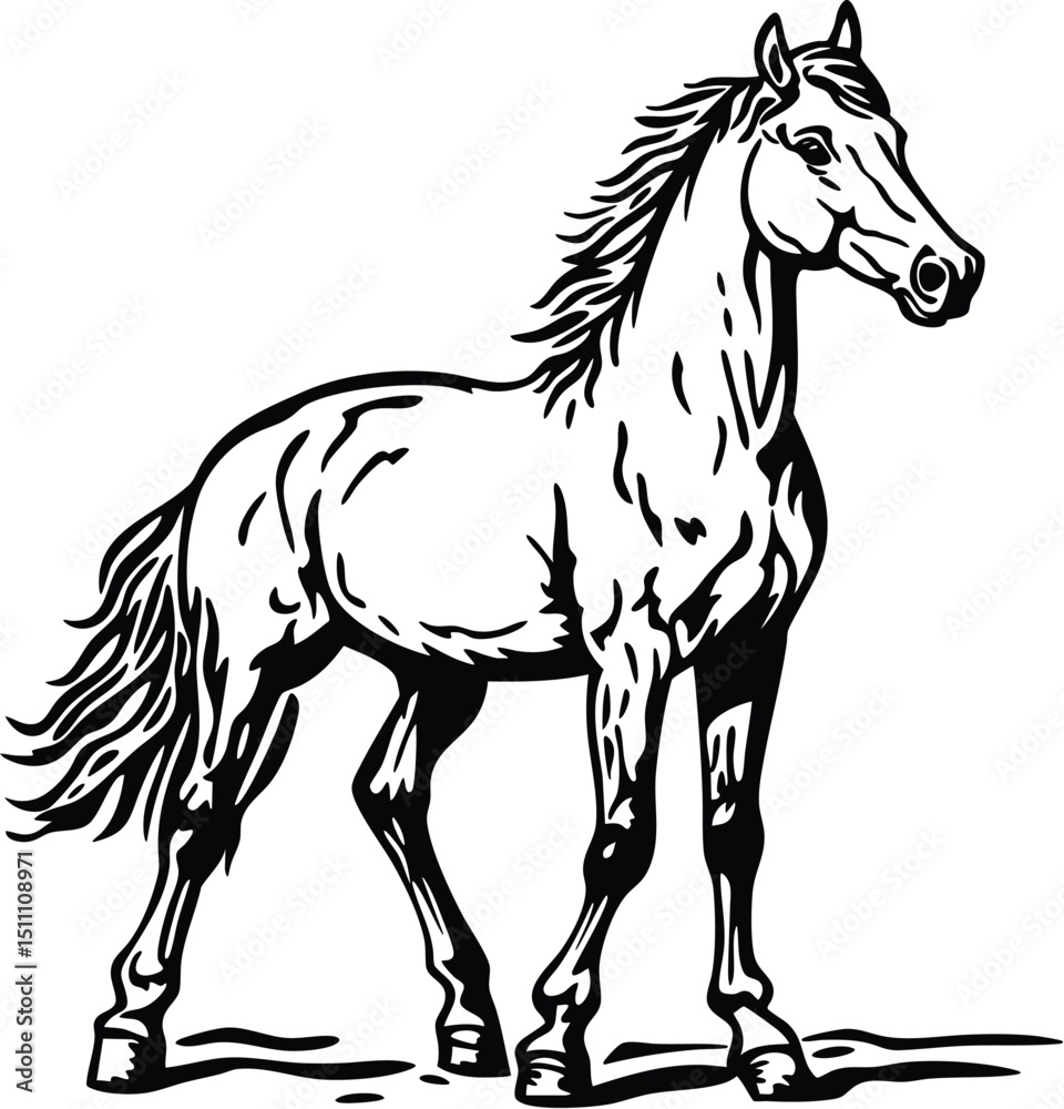 Obraz premium horse vector illustration