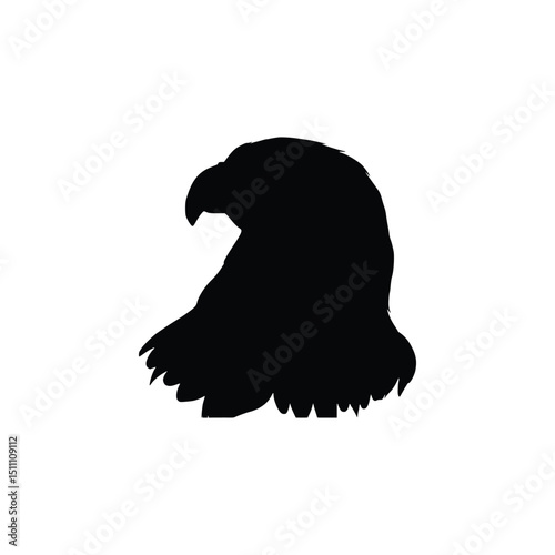 Eagle head isolated on white background Silhouette