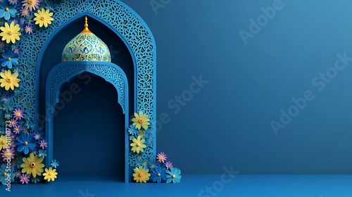 Islamic architectural design, decorative archway, floral embellishments