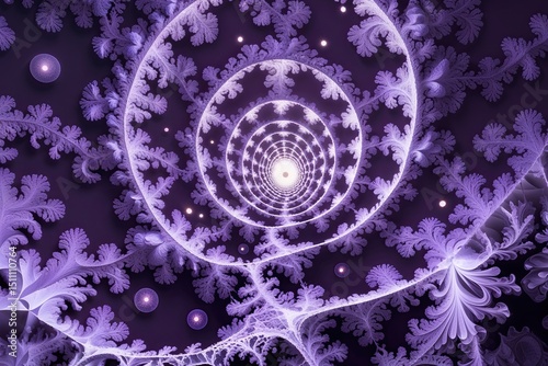 Avant-Garde Tapestry Design with Lavender Fractal Patterns for Modern Decor