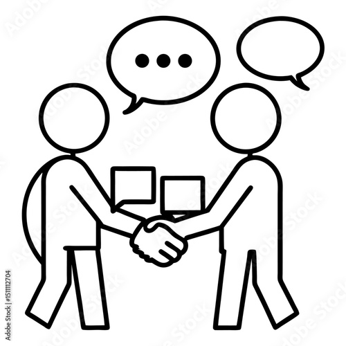 Business partners shaking hands deal agreement communication