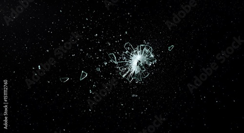 Shattered Glass on Dark Background