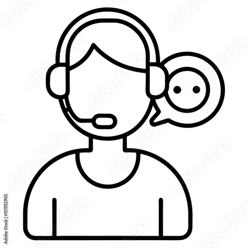 Customer service representative icon happy client support