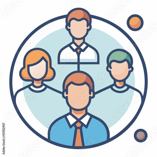 Diverse team collaboration network business people