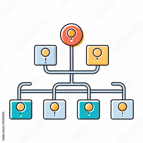 Hierarchical structure chart organization network diagram