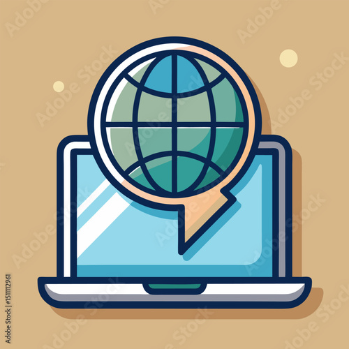 Global communication laptop internet world wide web online