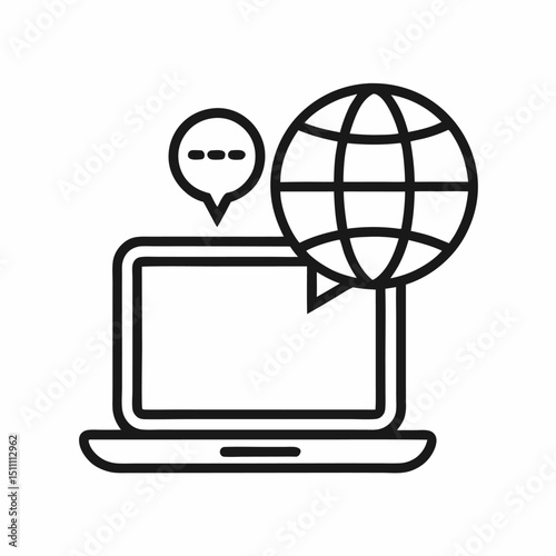 Global communication laptop internet world wide web online