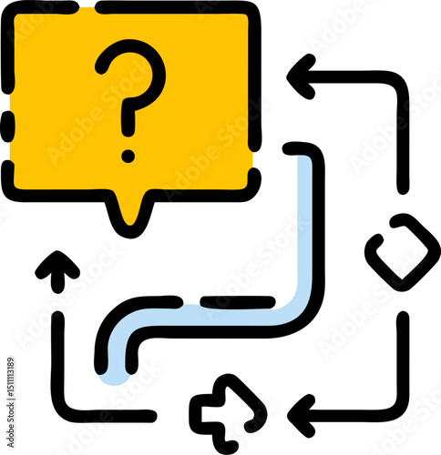 Question mark icon flowchart problem solving strategy