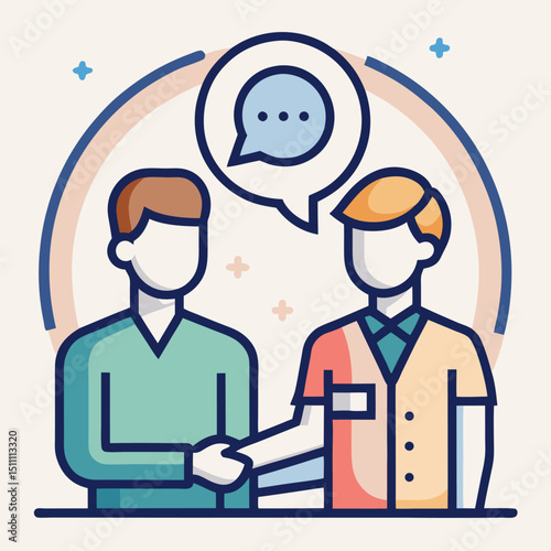 Two people shaking hands business deal communication