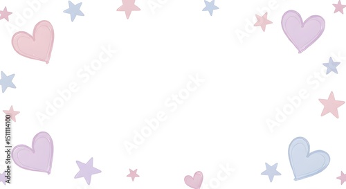 Hearts and Stars Pastel Background