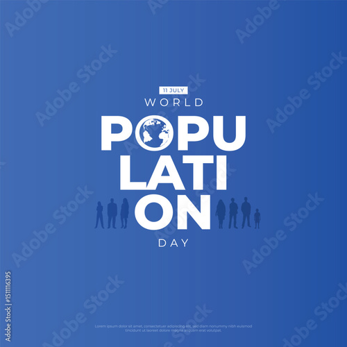 World Population Day Vector illustration. Observed on July 11th. World Population Day creative concept banner, poster, social media post.