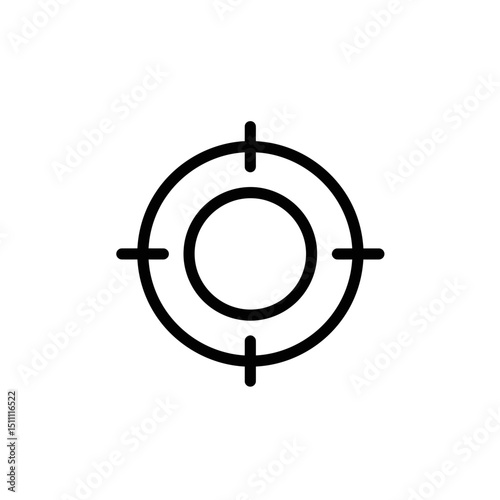 Target icon with circular design and crosshairs surrounding it  