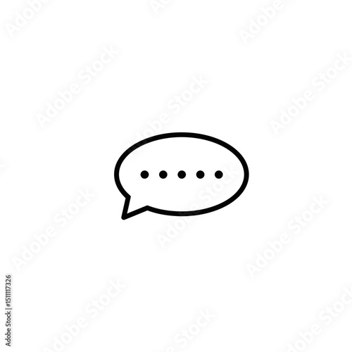 Speech bubble icon with ellipsis for communication concept  