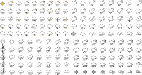 Weather Icons Set – Forecast, Climate, and Meteorology Symbols