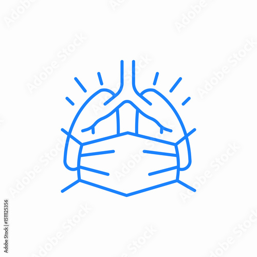 masked lungs icon sign vector