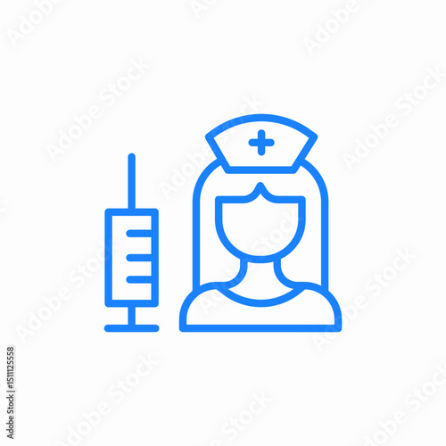 nurse vaccination icon sign vector