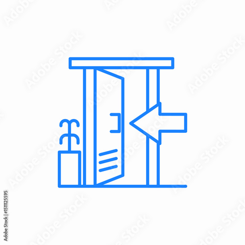 open door icon sign vector
