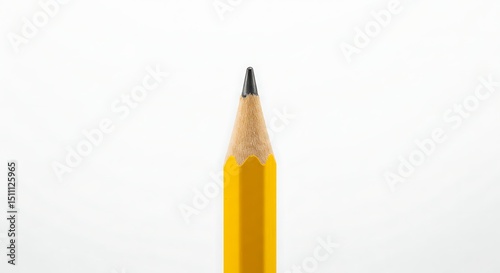 A sharpened yellow pencil isolated on a white background
