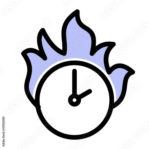 Urgent Deadline Icon - Color Lineal Style for Time-Sensitive Projects. (Color Lineal Style)