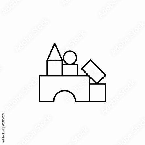 stacking blocks icon sign vector