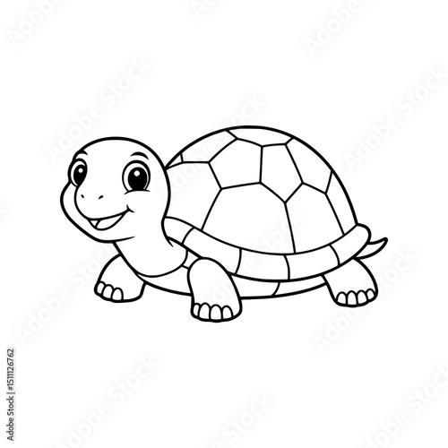 Turtle drawing illustration for kids coloring book