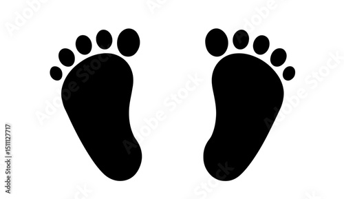 Silhouette of Baby Footprints – Pediatric Clinic, Child Health Checkup, Infant Medical Examination, Early Development and Healthcare