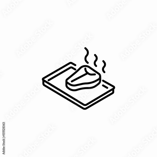 steak grill icon sign vector