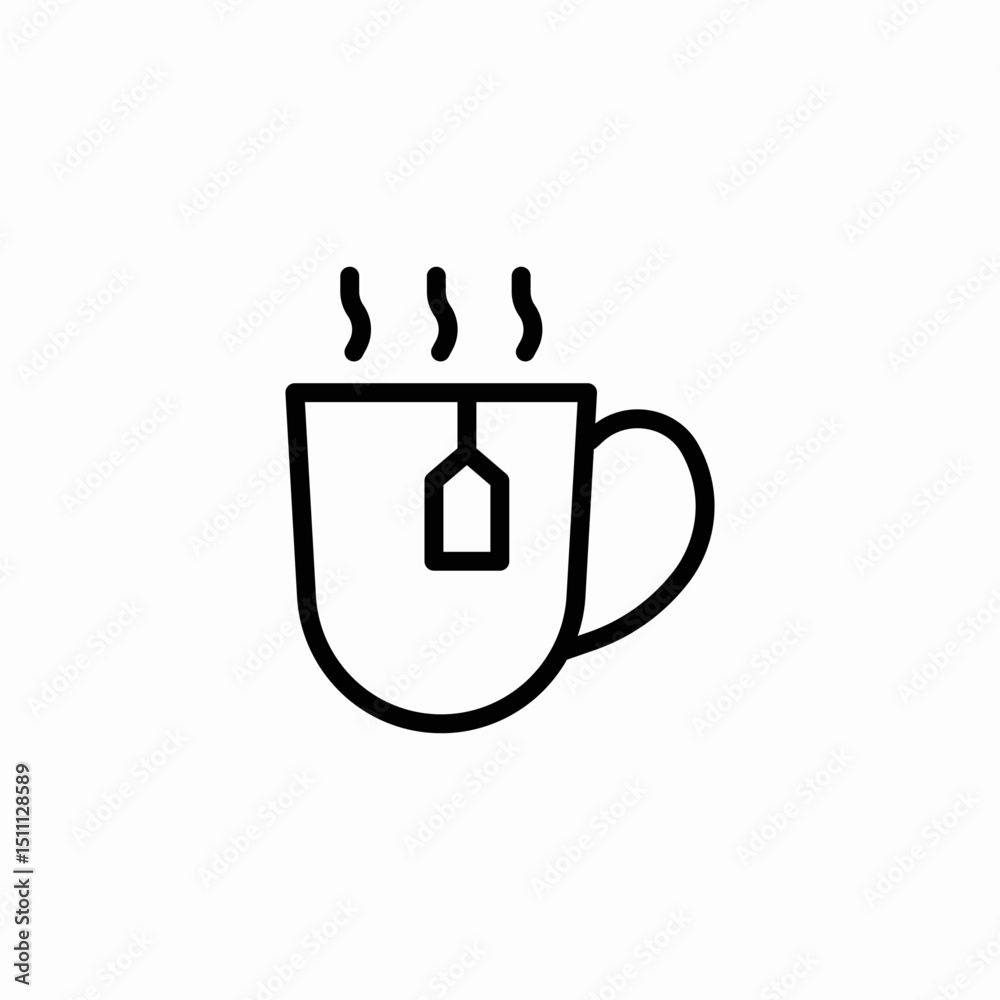 tea bag cup icon sign vector tea bag cup icon sign vector