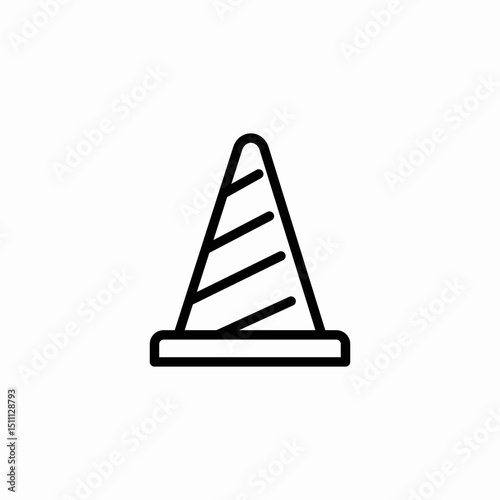 traffic cone icon sign vector