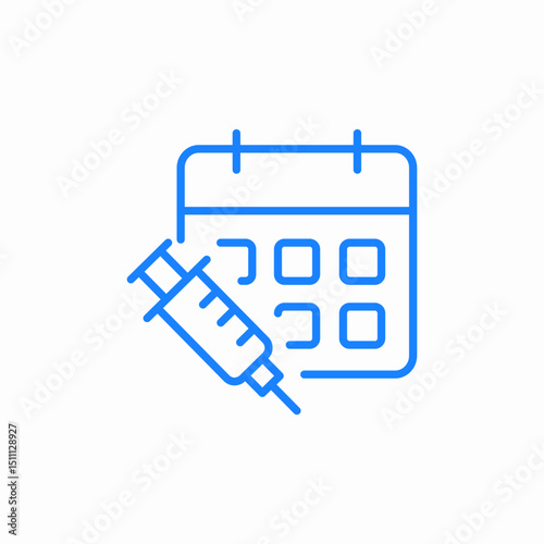 vaccination date icon sign vector