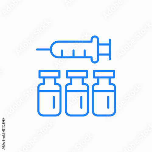 vaccine bottles syringe icon sign vector