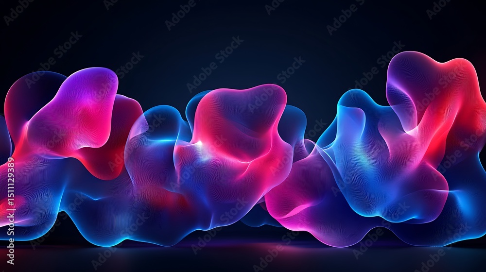 Fototapeta premium Abstract vibrant flowing shapes (1)