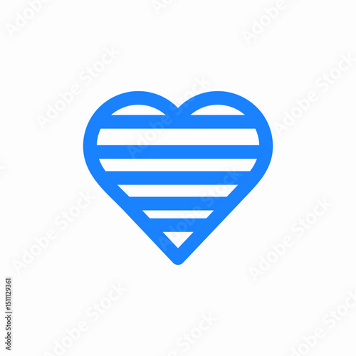 waves heart icon sign vector