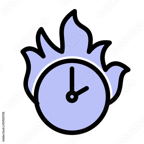 Urgent Deadline Icon - Solid Color Lineal Style for Time-Sensitive Projects. (Solid Color Lineal Style)