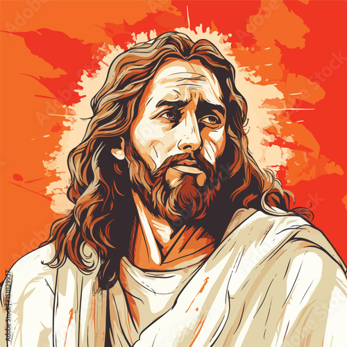 Professional Jesus Christ Cartoon Isolated Scribble Vector Illustration for Projects